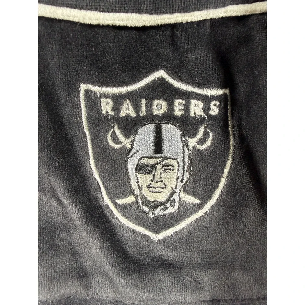 Vintage NEW Raiders Velour Sweatsuit Tracksuit Black Velvet Set Mens XL NFL